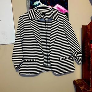 Black and White Striped Blazer